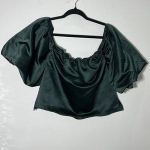 Satin Puff Sleeve Top
